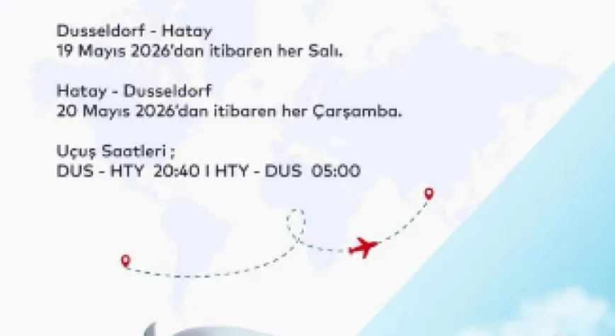 Dusseldorf – Hatay karşılıklı direkt uçuşlar başlıyor.